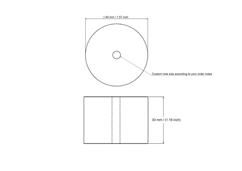 Cylinder CIL1-40-30B technical drawing measurements
