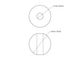 35 mm beržinio medinio karoliuko su 10 mm skyle techninis brėžinys
