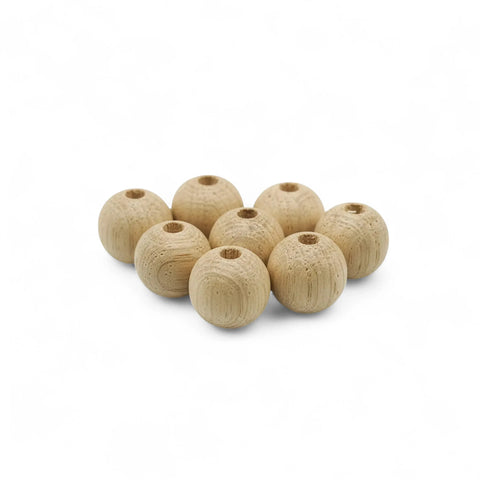 8 mm baltojo ąžuolo medienos karoliukai