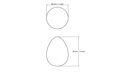 28 mm tekinto medinio putpelės kiaušinio techninis brėžinys