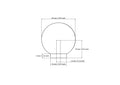 23 mm round ball birch wooden cabinet knob technical drawing