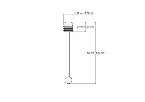 13 cm medinio medaus šaukštelio techninis brėžinys