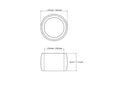 44 mm medinio servetėlių žiedo techninis brėžinys