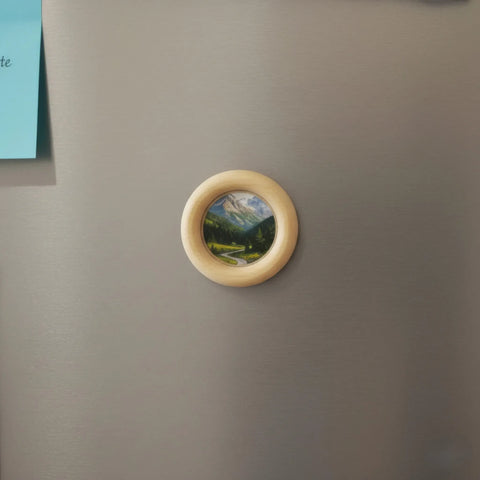 6 cm medinis rėmelio žiedas, panaudotas pasidaryti pačiam šaldytuvo magnetui